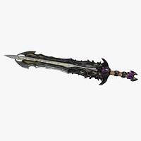 Mystical Runic Fantasy Sword Low Poly and GameReady