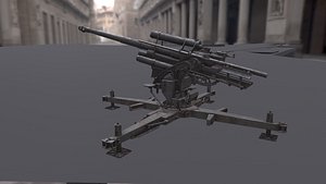 flak 88mm flukabwehrkanone 3D model