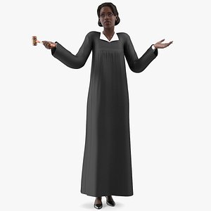 dark skin judge woman female 3D model