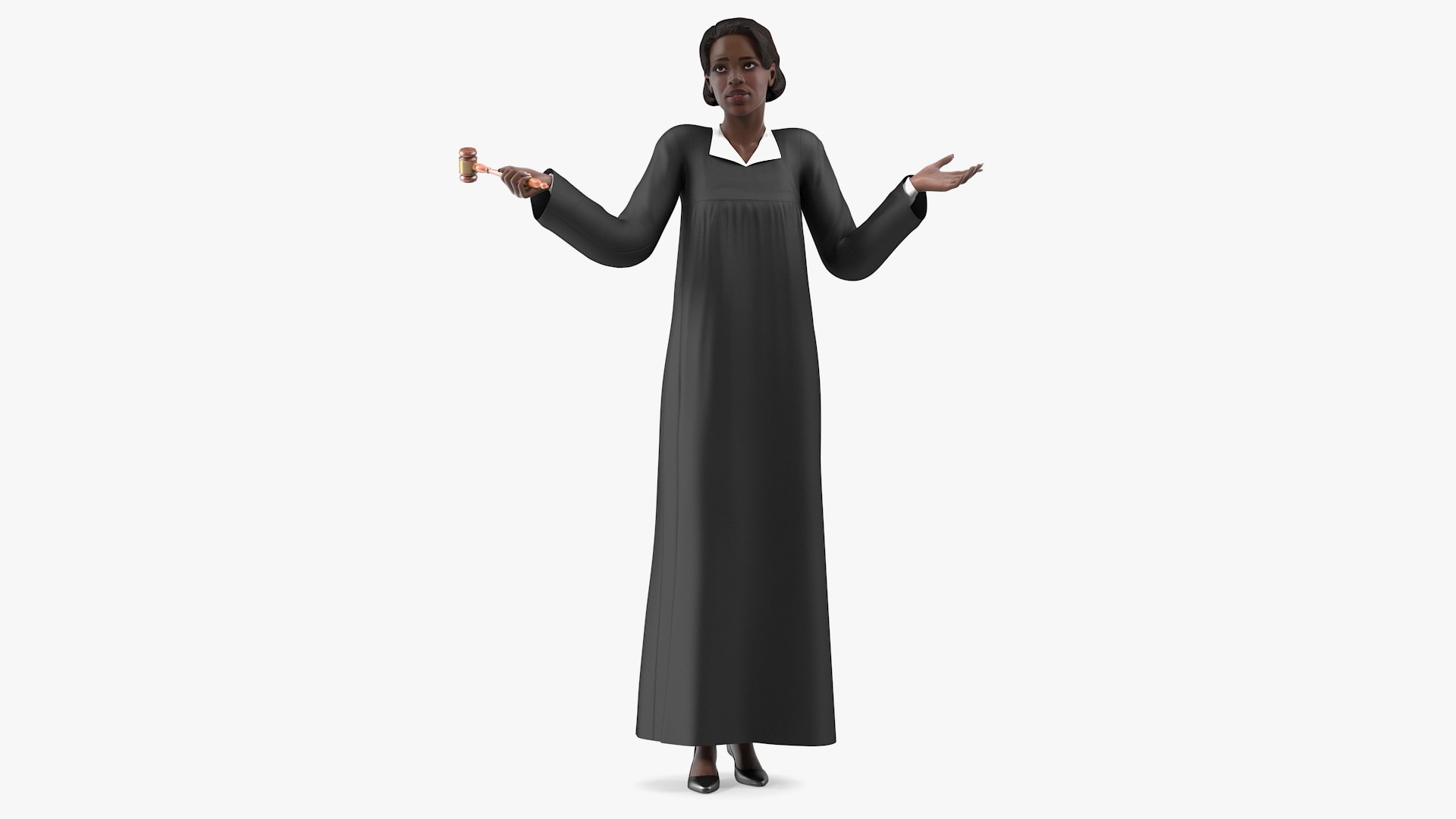 Dark Skin Judge Woman 3D model preview