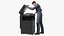Multifunction Copier with Business Man 3D model