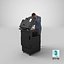 Multifunction Copier with Business Man 3D model