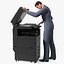 Multifunction Copier with Business Man 3D model
