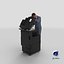 Multifunction Copier with Business Man 3D model