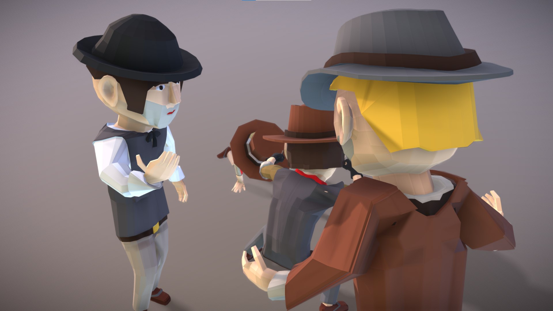 Wild West Outlaws - Character Pack 3D Model - TurboSquid 1922686