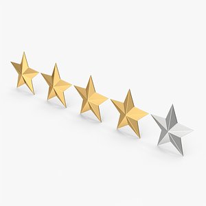 3D Gold Four Stars Rating model