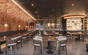 3D modern restaurant