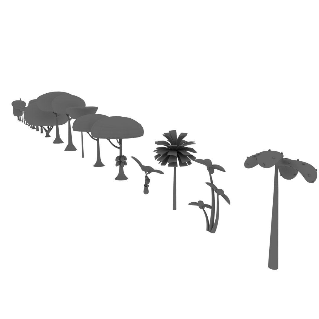 3D trees https://p.turbosquid.com/ts-thumb/yJ/Rxvr7r/5dn9ZB6T/arvoreespecies2/png/1594237773/1920x1080/fit_q87/33b93d04c7d9f2e50a113f39434f3f90c6fa8cf8/arvoreespecies2.jpg