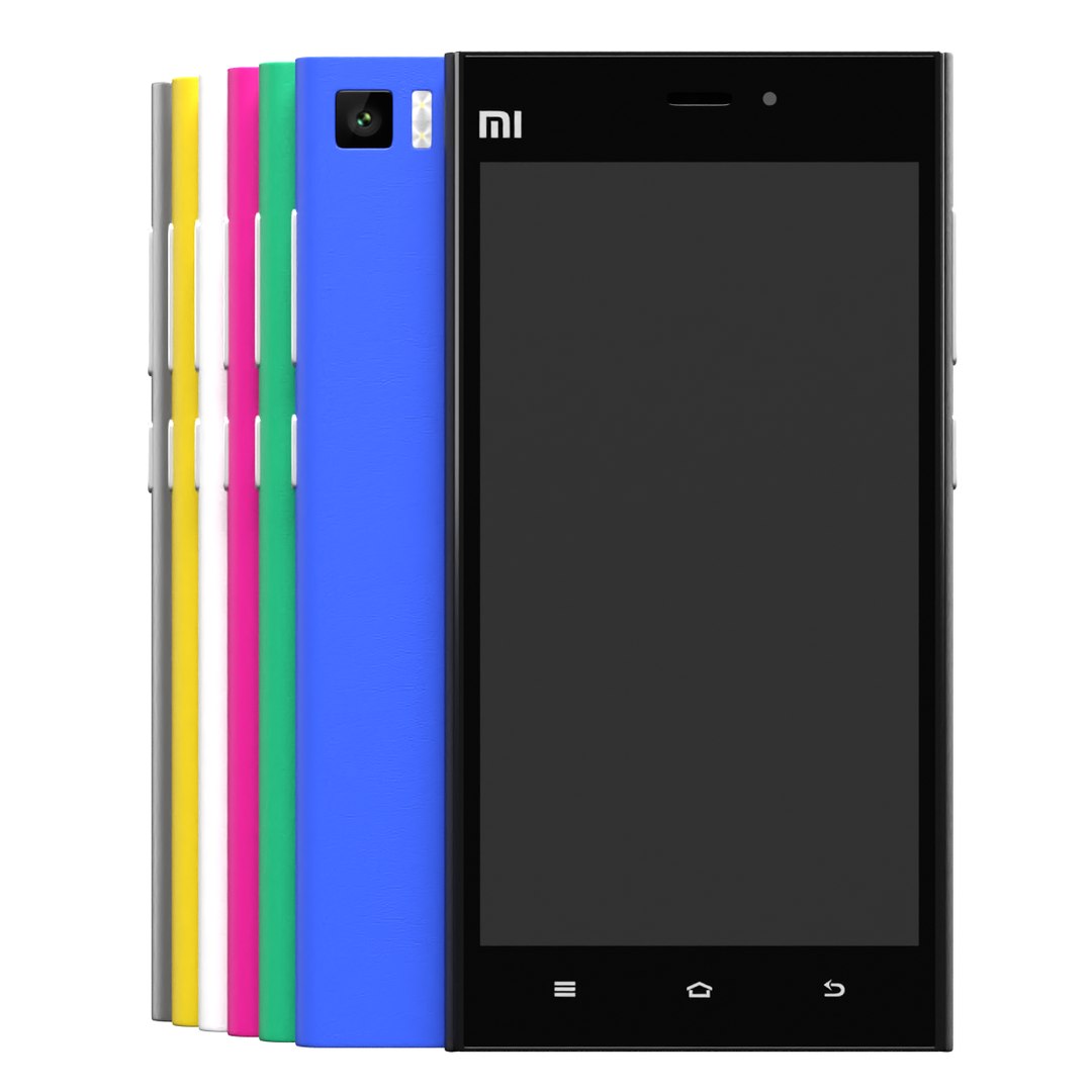 Xiaomi Mi 3 All Colors 3D - TurboSquid 1910827