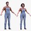 3D model Man and Woman in Overall Outfit 6