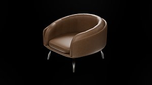 Modern Leather Armchair 3D Model 3D model