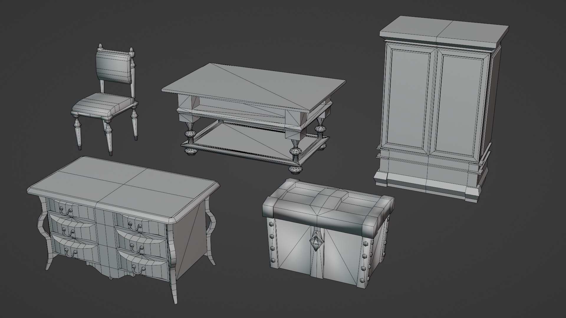 Stylized Medieval Interior Props Kit 70 plus Items 3D model ...