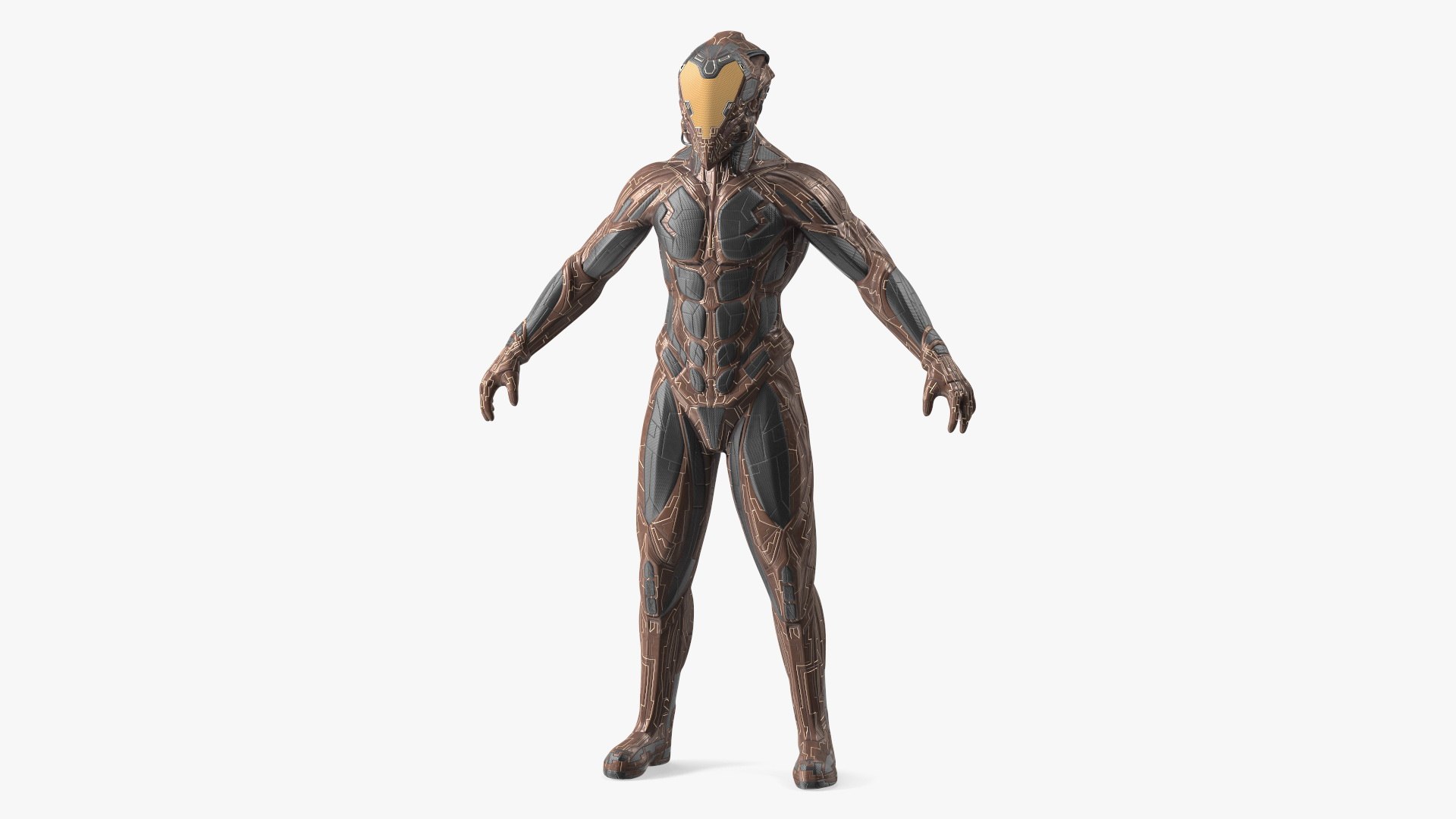 Futuristic Armored Character 3D model preview