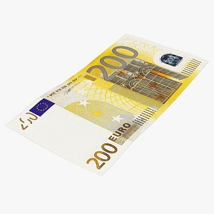 3D 200 euro banknote model