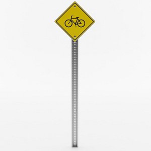 3D bicycle crossing sign model