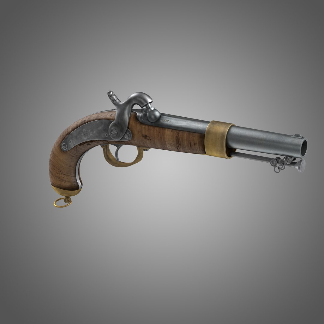 revolver modeled 3d max