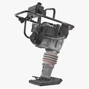 Tamping Rammer Dirty Rigged 3D model