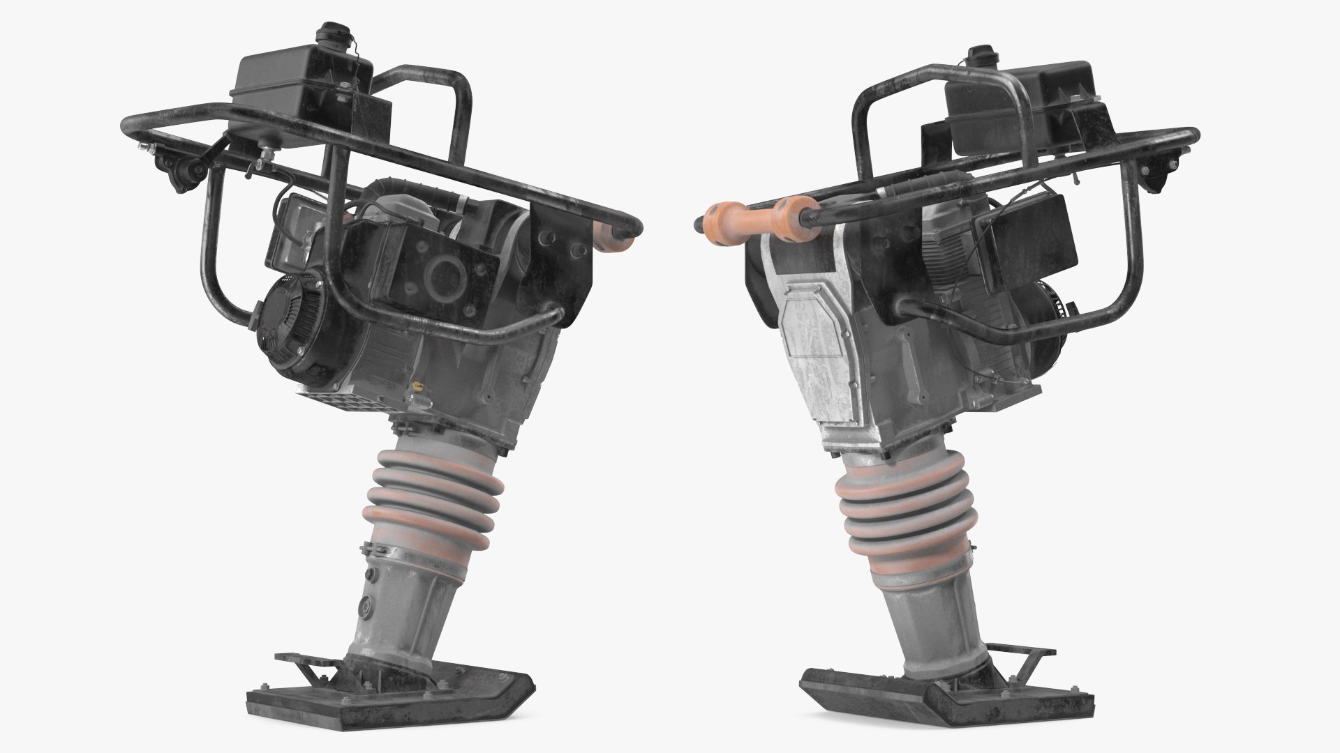 Tamping Rammer Dirty Rigged 3D model preview