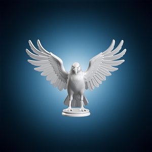 3D Raven Spread Wings Gothic Sculpture 3D Print Model