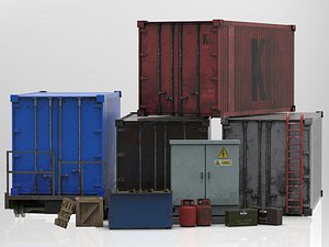 Warehouse Pack Low Poly 3D Model Collection model