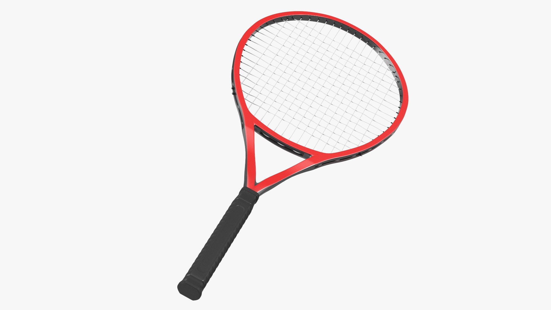 Tennis Racket Red 3D model preview