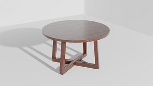 3D Circular Legged Wooden Coffee Table