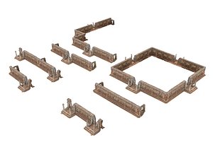 Acient walls Pack 3D model