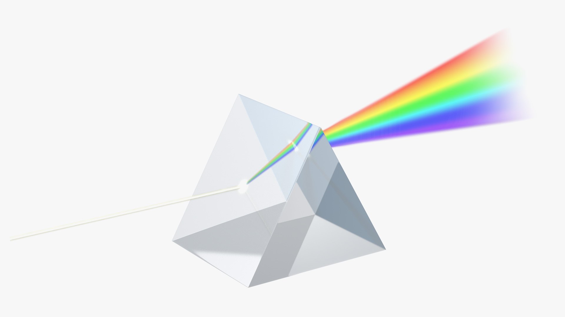 Dispersion of Light in Glass Prism 3D model preview