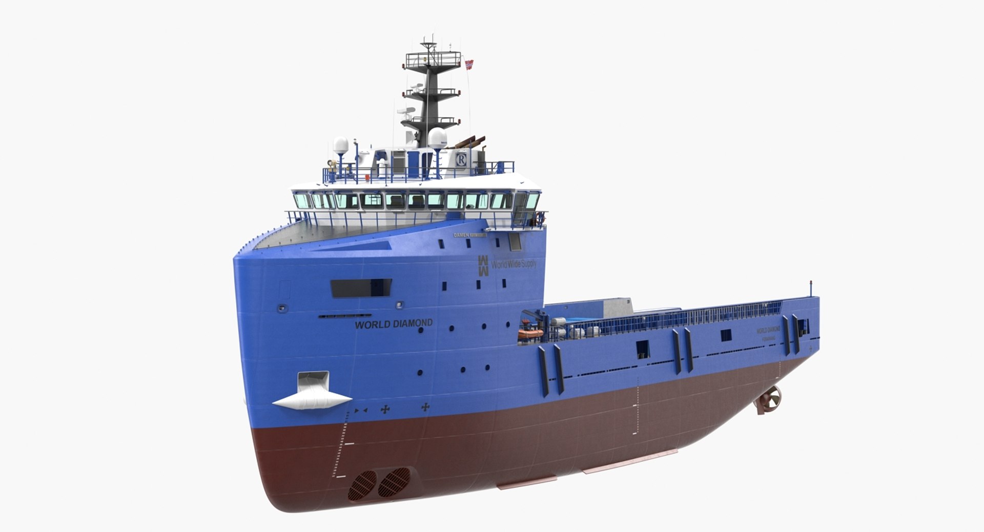 Platform Supply Vessel with Cargo 3D model preview