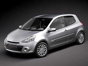 renault clio 2009 3d model