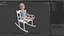 3D Boy Sitting in a Rocking Chair
