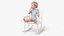 3D Boy Sitting in a Rocking Chair