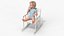 3D Boy Sitting in a Rocking Chair