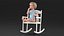 3D Boy Sitting in a Rocking Chair