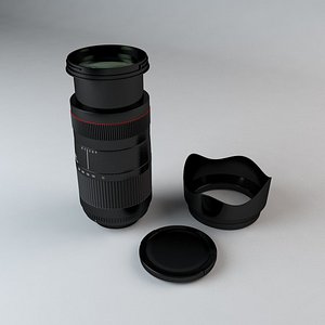 35mm camera lens 75-300mm 3d model