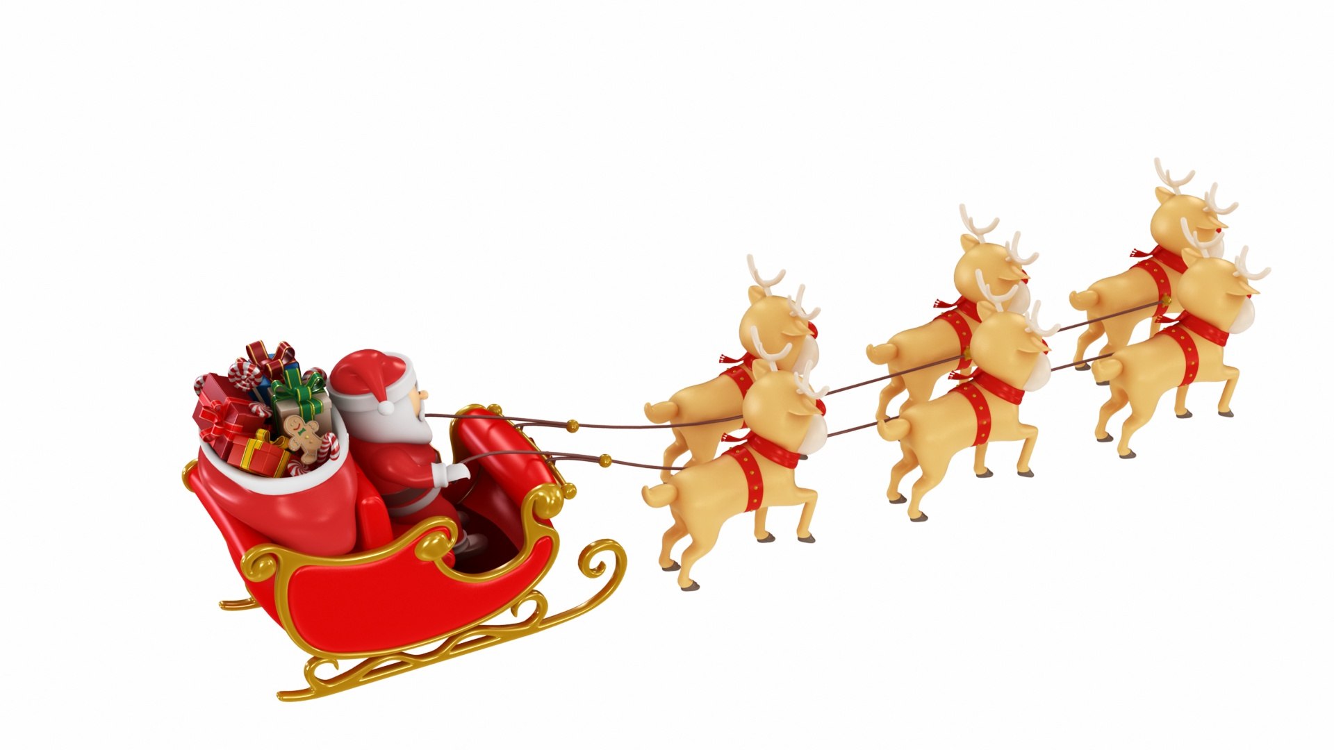 Santa Claus With Sleigh 3D Model - TurboSquid 2004443