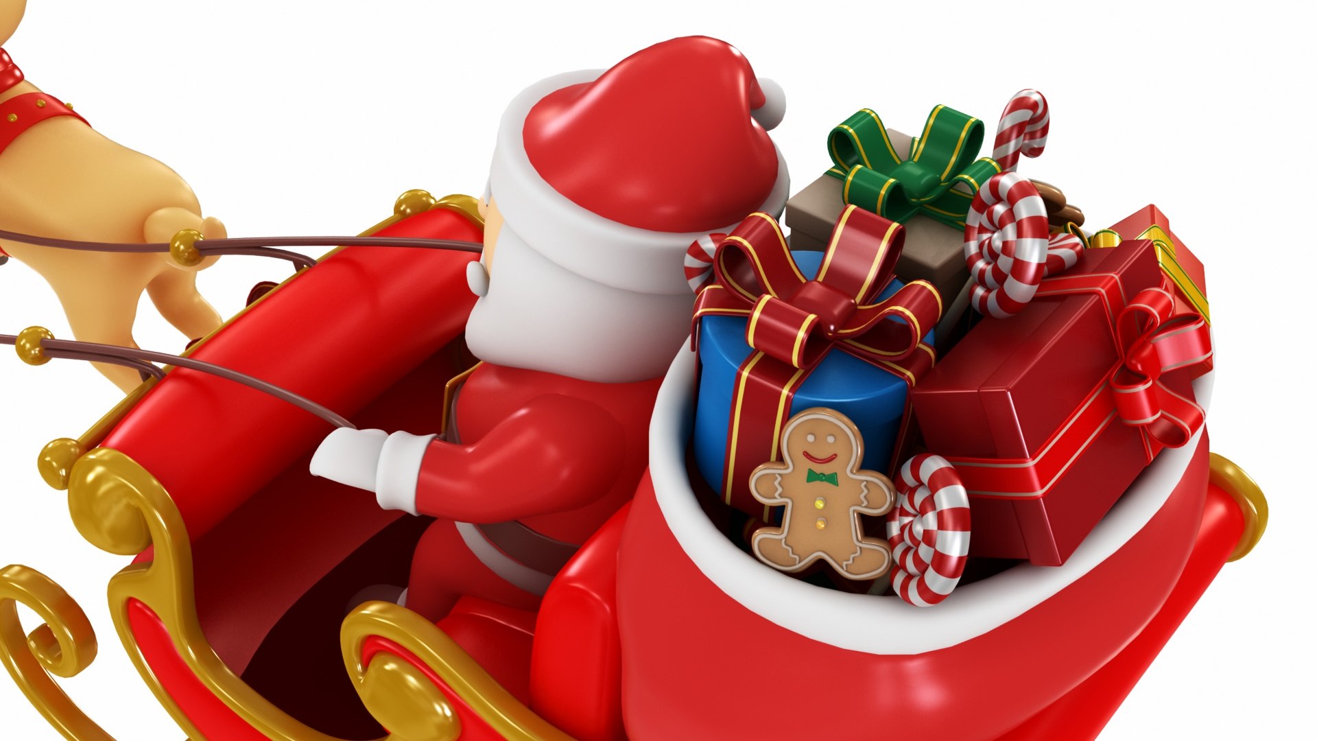 Santa Claus With Sleigh 3D Model - TurboSquid 2004443