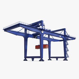 3d model of rail mounted gantry container crane