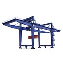 Rail Mounted Gantry Container Crane Blue and 40 ft ISO Container