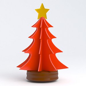 christmas tree table show piece Red 3D