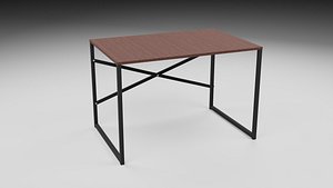 Walnut Wood Table Low Poly