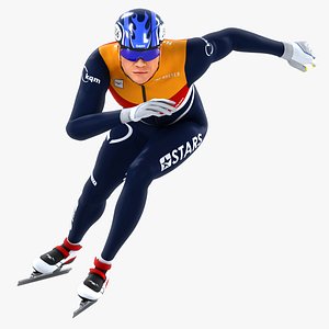 Speed Skater Short Track Animated HQ 001 Editorial License