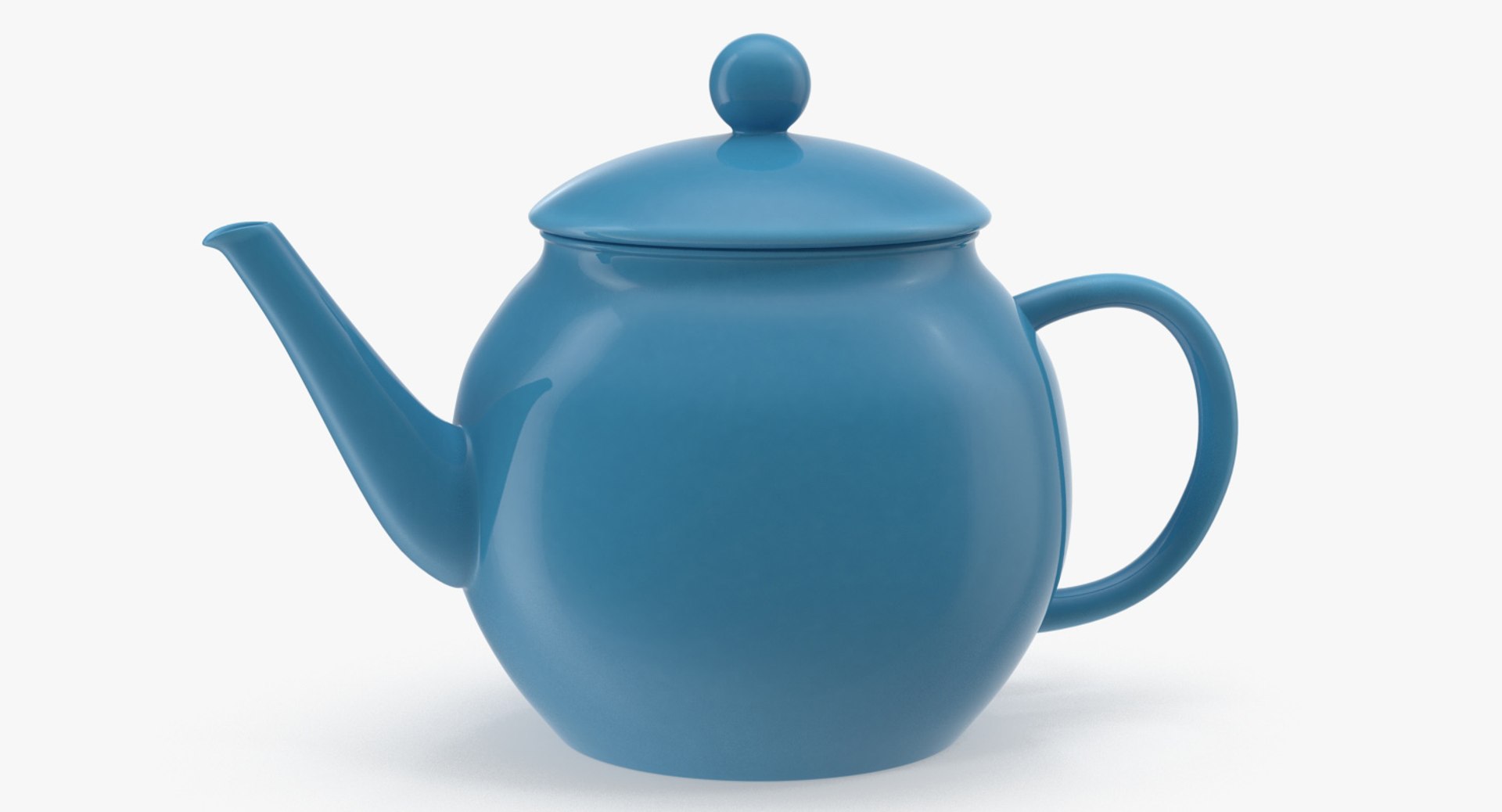 Blue Classic Ceramic Teapot 3D model preview