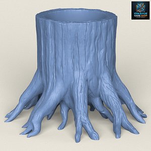 Tree Stump Planter Print Ready 3D Model 3D