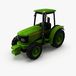 3D Cartoon Tractor model