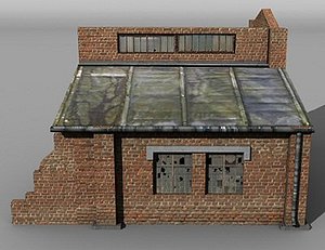 3d model derelict garage