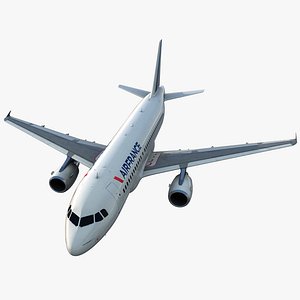 Airbus A319 Air France Rigged 3D Model