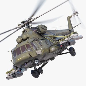 Mi-117 - Mi-17 Russian Military Helicopter with 4 skins 3D model