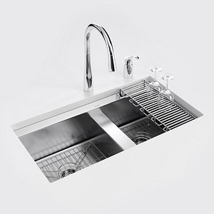 3D model 8 degree kitchen sink