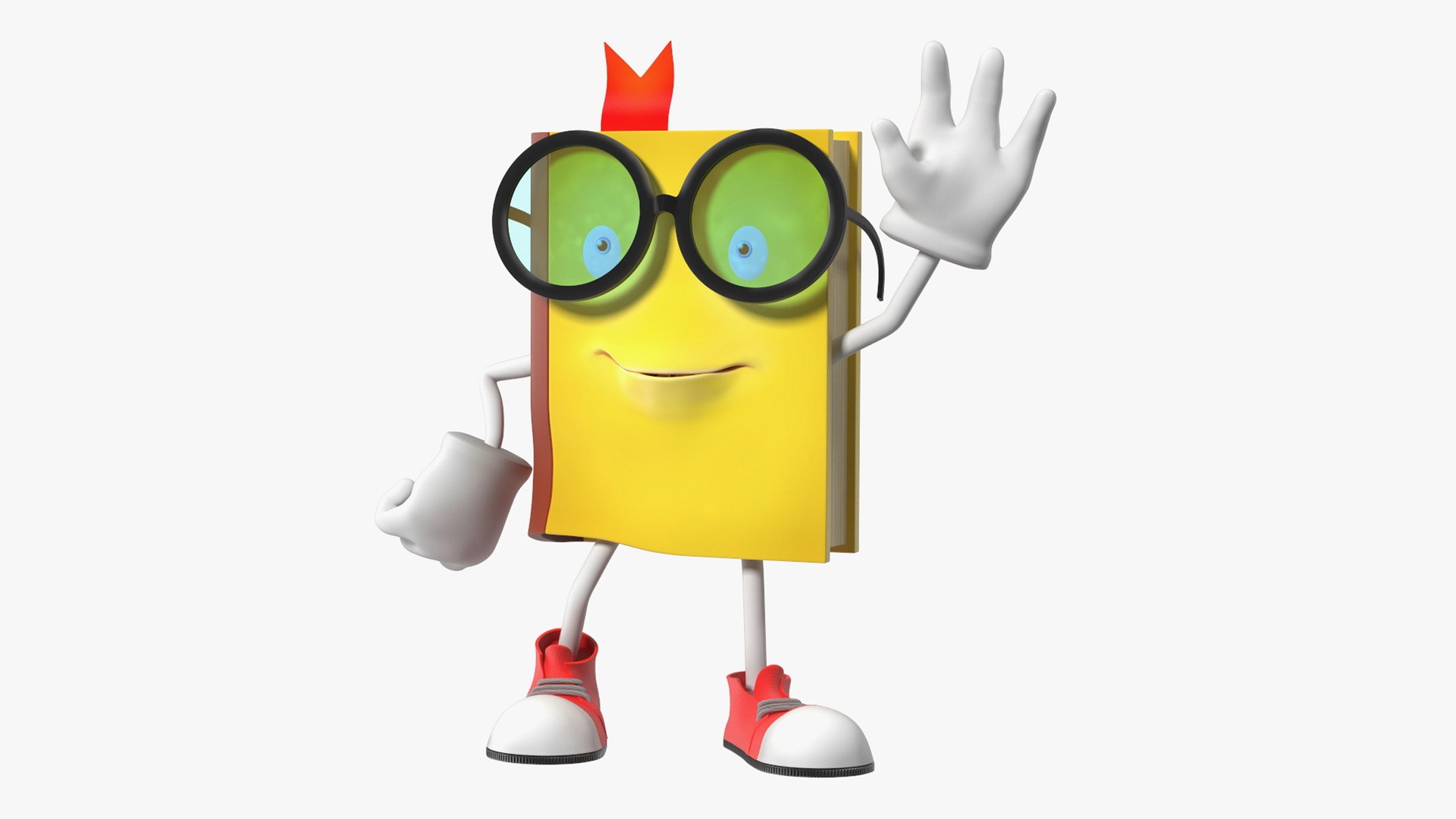 Cartoon Yellow Book Rigged for Cinema 4D(1) 3D model preview